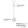 Silver stainless steel Y-shaped necklace with witch knot and runic star pendants - Celtic Knot And Ring Pentacle Style / Steel