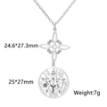 Silver stainless steel witch knot and pentagram pendant necklace in polished finish - Etched Mystical Style / Steel