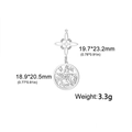 Silver stainless steel S-shape witch knot pendant with hollow pentagram and dimensions - Short Double Pendant Style A / Steel
