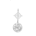 Silver stainless steel S-shape pendant necklace with hollow pentagram star design - Short Double Pendant Style B / Steel