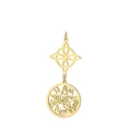 Gold stainless steel S-shape pendant necklace with hollow witch knot and pentagram star - Short Double Pendant Style B / Gold