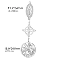 Polished silver stainless steel Wicca pendant with Celtic knots and pentagram symbol - Triple Pendant Style B / Steel