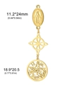 Golden stainless steel necklace featuring Witch Knot, Virgin Mary medal, and pentagram - Triple Pendant Style B / Gold