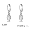 Silver fish charm hoop earrings with detailed scale texture for women summer style - Steel Color Clownfish