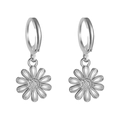 Orecchini a cerchio con margherite in argento e ciondolo floreale per donna stile boho - Colore Acciaio Margherita