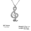 G-sleutel slang hanger ketting van zilver roestvrij staal met gedetailleerde textuur - Zilveren O-ketting