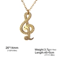 Gouden roestvrijstalen slang muzieknoot hanger ketting met getextureerde schubben - Gouden O-ketting