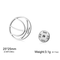 Polished silver basketball hoop outline pin made of 304 stainless steel with metal butterfly clasp - Steel Basketball Style