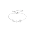 Detail of silver stainless steel bracelet featuring religious pendants and lobster clasp - Triple Charm Cross Chain Style 2 / Silver