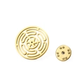 Broche de arcángel de acero inoxidable 304 dorado con diseño de espiral geométrico - Color Dorado Patrón de Molino (XZSS2025052705)