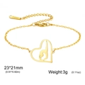 Golden heart gymnast pendant necklace made of high quality 304 stainless steel - Cross Chain - Gymnast Pose 2 / Gold