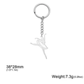 Porte-clés danseuse de ballet en acier inoxydable 304 poli pour femmes et filles - Style Ballet Argent 4
