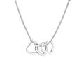 Collier chaîne serpent en acier inoxydable avec trois pendentifs en forme de cœur - Couleur Acier Triple Cœur