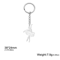 Porte-clés danseuse ballet en acier inoxydable avec dimensions et poids indiqués - Style Ballet Argent 5