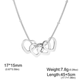 Collier à pendentifs cœur argentés sur chaîne serpent perlée en acier inoxydable 304 - Couleur Acier Quatre Cœurs