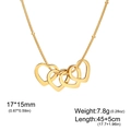 Collier chaîne serpent en acier doré avec quatre pendentifs coeurs creux entrelacés - Couleur Or Quatre Cœurs