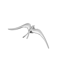 Elegante broche de golondrina de plata en acero inoxidable 304 con cierre de mariposa - Broche Golondrina Color Acero