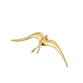 Elegante broche de golondrina dorada en acero inoxidable pulido para moda y ropa - Broche Golondrina Dorado