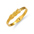 Eleganter vergoldeter Edelstahl-Schmetterlings-Armreif mit polierter Oberfläche für Damen - Hohler Geometrischer Matte Schmetterlingsstil (TT0482)
