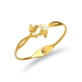 Minimalistischer 18K vergoldeter Schmetterlingsarmreif mit Matt-Finish und Gelenk - Mikro-Eingelegter Zirkonia Matte Schmetterlingsstil (TT0477)