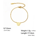 Goldenes Edelstahl-Armband mit Volleyball-Anhänger und verstellbarem Karabinerverschluss - Gold Volleyball Kreuzkette
