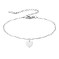 S-STEEL heart pendant chain bracelet in silver stainless steel with adjustable lobster clasp - Heart Pendant (Cross Chain) / Silver