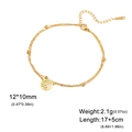Goldenes zweilagiges Edelstahlarmband mit Volleyballanhänger und 17+5 cm verstellbarer Kette - Gold Volleyball Doppelungskette
