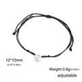 Verstellbares schwarzes Armband mit 12mm Volleyball-Anhänger aus 304 Edelstahl - Stahl Volleyball Schwarzes Seil