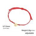Verstellbares rotes geflochtenes Armband mit goldenem 12mm Volleyball-Anhänger - Gold Volleyball Rotes Seil