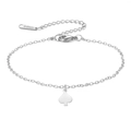 Minimalist stainless steel chain bracelet with a black spade pendant and lobster clasp - Square Pendant (Cross Chain) / Silver