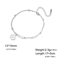 Zweilagiges Armband aus silbernem Edelstahl mit Fußballanhänger und Perlen - Silber Kleiner Fußball