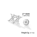 Spilla a pentagramma e luna in acciaio argento, misura 27x19mm e peso di 3g - Spilla Luna Stella Argento