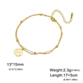 Goldenes Edelstahl-Doppelarmband mit hohlem Fußball-Anhänger und Karabinerverschluss - Gold Kleiner Fußball