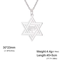 Pendente Stella di Davide in acciaio inossidabile argento con collana Menorah - Argento Stella di Davide con Menorah