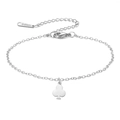 Minimalist silver stainless steel chain bracelet with polished clover charm - Clover Pendant (Cross Chain) / Silver