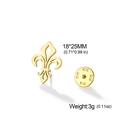 Golden fleur-de-lis brooch pin made of stainless steel with dimensions 18x25mm and butterfly clasp - Gold Fleur-de-lis Brooch