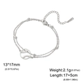 Doppelreihiges Armband aus Edelstahl mit 13x17mm hohlem Baseball-Anhänger in Silber - Stahl Baseball Doppelungskette