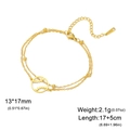 Goldenes zweischichtiges Baseball-Anhänger-Armband aus Edelstahl mit Perlenakzenten - Gold Baseball Doppelungskette