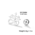 Silver stainless steel Leviathan Cross brooch pin with 25mm dimensions and secure clasp - Silver Leviathan Cross Brooch