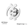 Polished silver 304 stainless steel cross pin with Adinkra Gye Nyame symbol, 26x23mm - Steel Gye Nyame Brooch