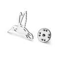 Spilla colibrì in argento lucido dal design minimalista traforato con chiusura a farfalla - Stile Colibrì Colore Acciaio