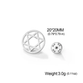 Silver hexagram brooch in stainless steel with butterfly clutch backing and 20mm diameter - Silver Hexagram Brooch