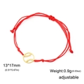 Rotes geflochtenes Armband mit verstellbarem Baseball-Goldanhänger aus Edelstahl - Gold Baseball Rotes Seil