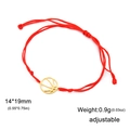 Verstellbares rotes geflochtenes Seilarmband mit einem goldenen Basketball-Anhänger - Gold Basketball Rotes Seil