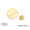 Polished gold stainless steel cross brooch 26mm diameter with butterfly clasp fastener - Gold Square of Svarog Brooch