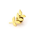 Golden laurel leaf brooch with matte finish and secure butterfly clutch back fastener - Gold Olive Branch Style