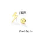 Polished golden lightning bolt brooch pin with metal butterfly clasp backing for suits - Gold Lightning Brooch