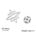 Minimalist silver stainless steel hollow star brooch pin with secure butterfly clasp back - Steel Celtic Knot Star Brooch