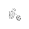 Exquisite silver-colored Hamsa Hand metal brooch with hollow filigree design details - Steel Hamsa Hand Style