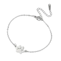 Bracciale in acciaio inossidabile lucido con ciondolo a zampa cava e chiusura a moschettone - Strato Singolo - Una Zampa / Colore acciaio